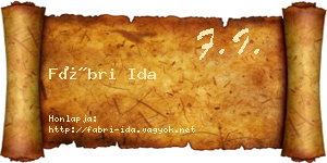 Fábri Ida névjegykártya