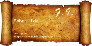 Fábri Ida névjegykártya